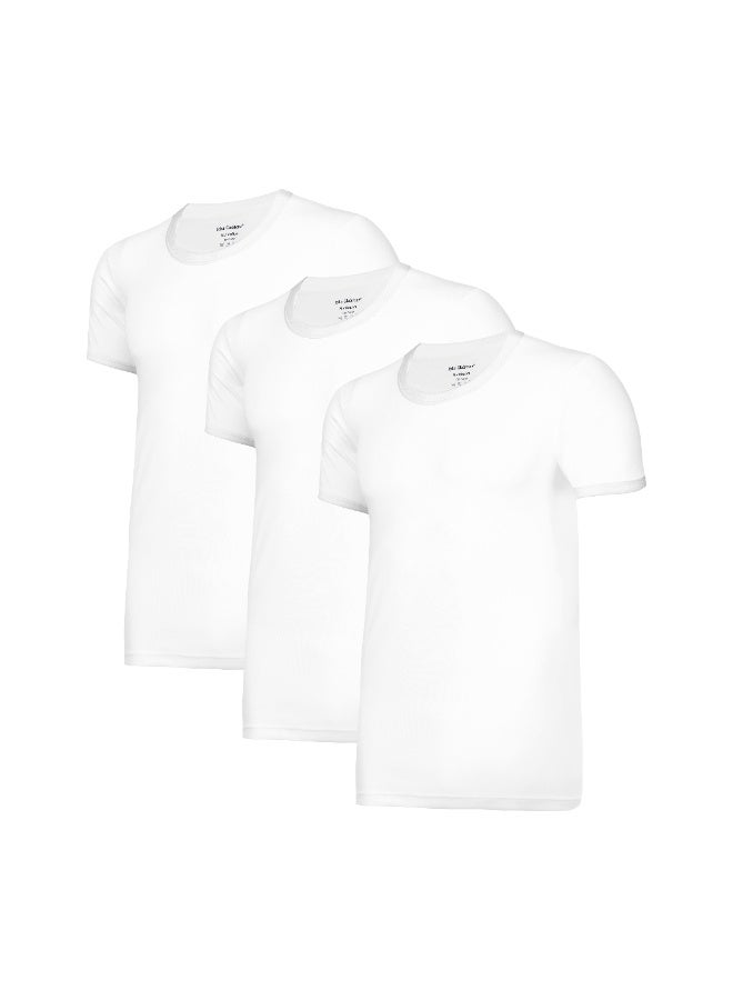 جون جلادستون قميص داخلي رجالي من جون غلادستون، أبيض اللون، برقبة دائرية، عبوة من 6 قطع - Image 2